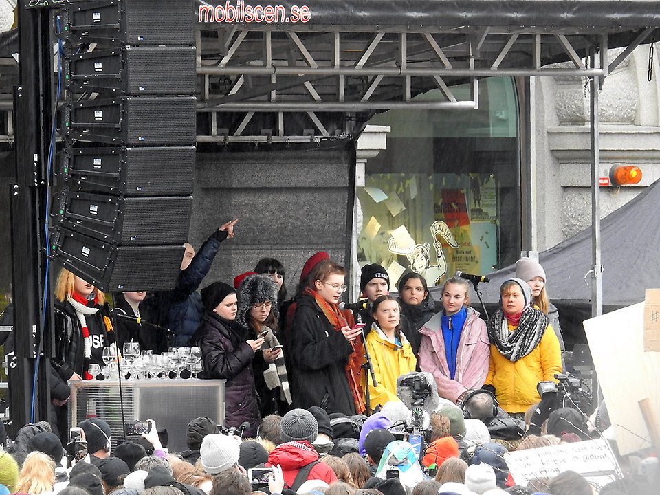 Skolstrejk för klimatet med Greta Thunberg på Mynttorget i Stockholm. Foto: Most Photos/Lennberg 22
